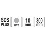 Подовжувач YATO для тримачів корончатих свердл SDS+ HEX10 - фото 5