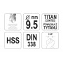 Свердло по металу титанове YATO 9.5 x 125/81 мм HSS-TIN - фото 3