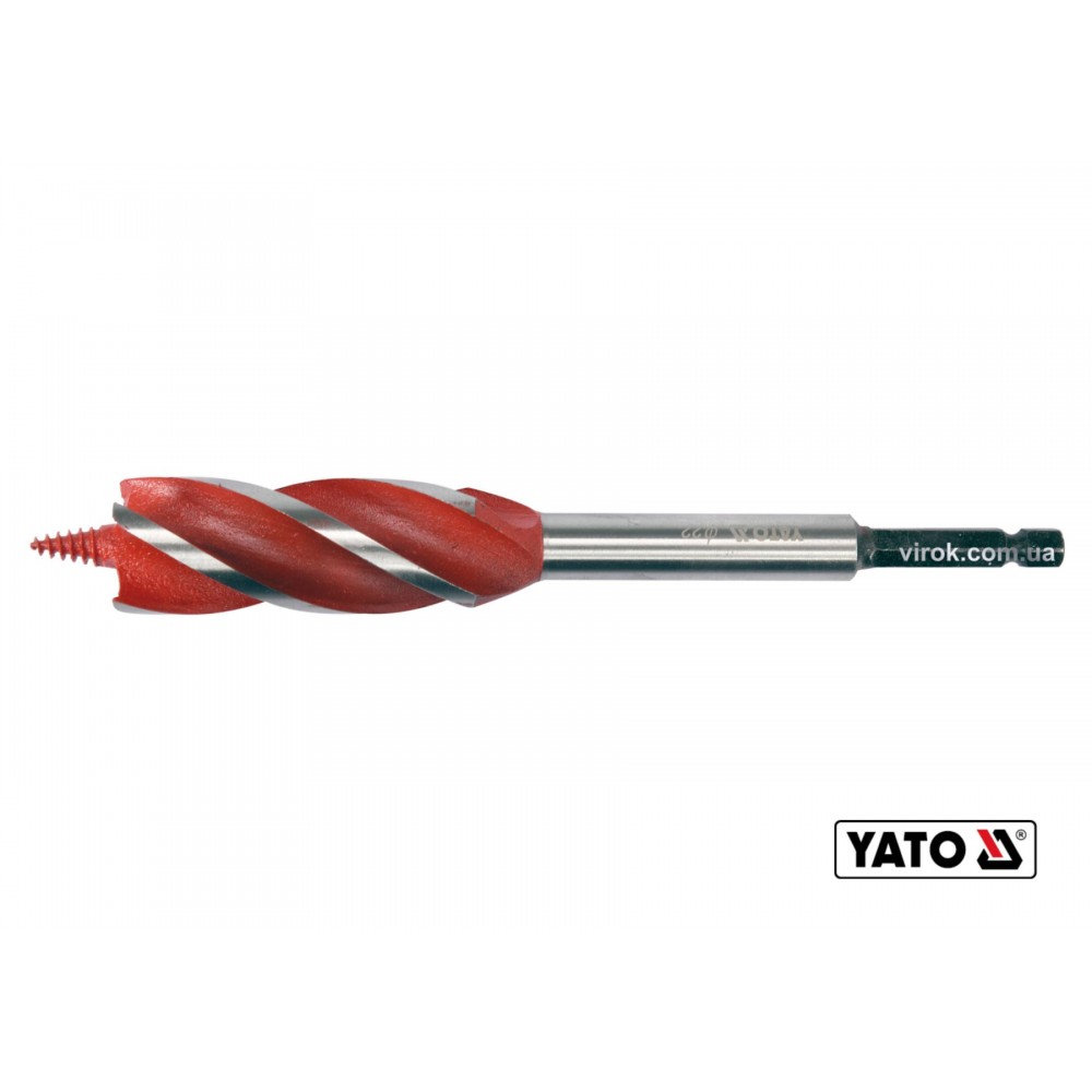 Свердло по дереву YATO 22 x 165 мм HEX- 1/4" HRC 40-45 з 4 пругами - фото 1 Свердло по дереву YATO 22 x 165 мм HEX- 1/4" HRC 40-45 з 4 пругами - фото 1