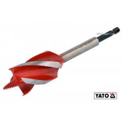 Свердло по дереву YATO 32 x 165 мм HEX- 1/4" HRC 40-45 з 4 пругами