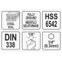 Свердло по металу YATO 4.8 x 86/52 мм HEX-1/4" HSS 6542 для нержавіючої конструктивної легованої сталі - фото 4