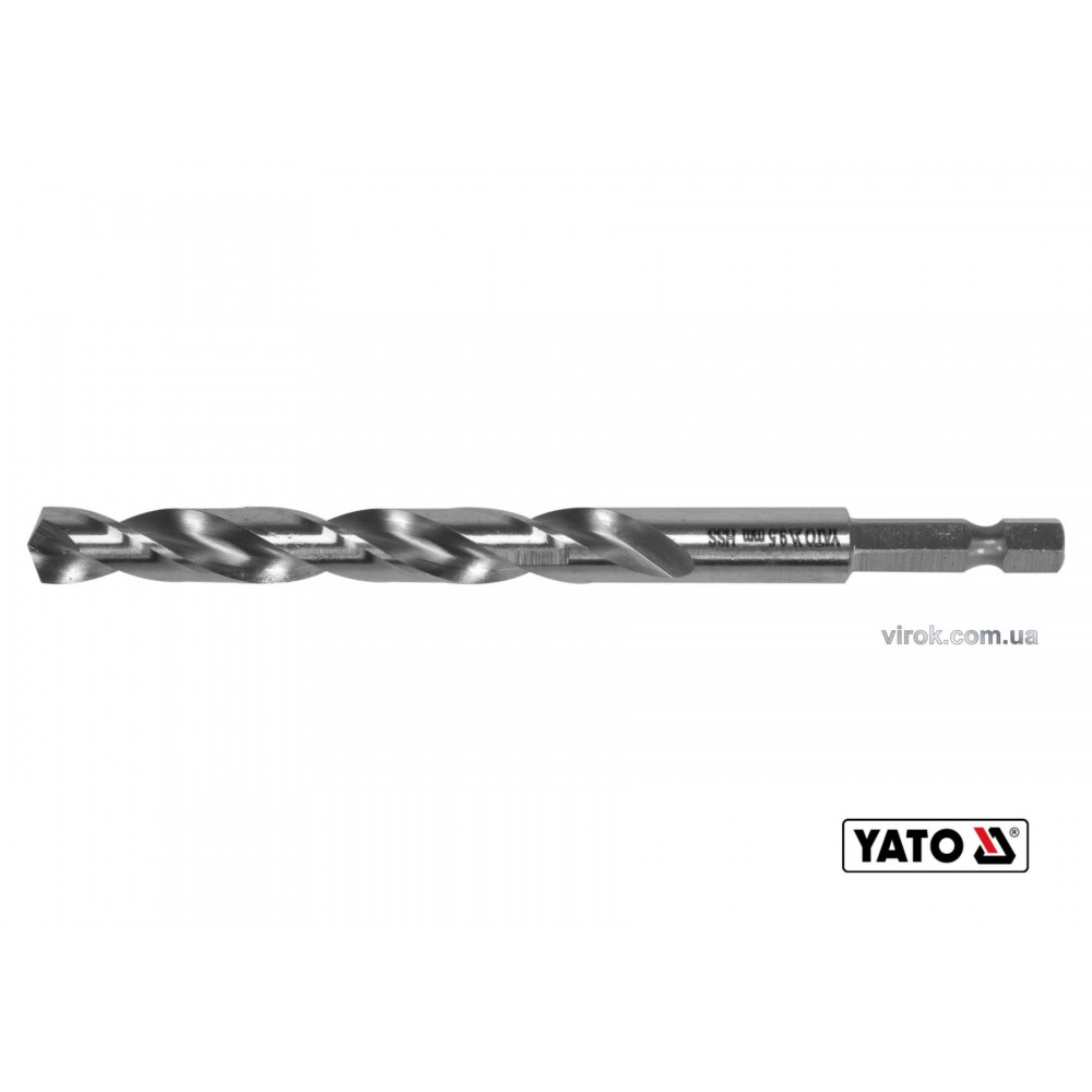 Свердло по металу YATO 9.5 x 125/81 мм HEX-1/4" HSS 6542 для нержавіючої конструктивної легованої сталі - фото 1 Свердло по металу YATO 9.5 x 125/81 мм HEX-1/4" HSS 6542 для нержавіючої конструктивної легованої сталі - фото 1