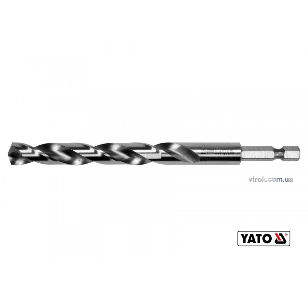 Свердло по металу YATO 10.5 x 133/87 мм HEX-1/4" HSS 6542 для нержавіючої конструктивної легованої сталі - фото 1 Свердло по металу YATO 10.5 x 133/87 мм HEX-1/4" HSS 6542 для нержавіючої конструктивної легованої сталі - фото 1