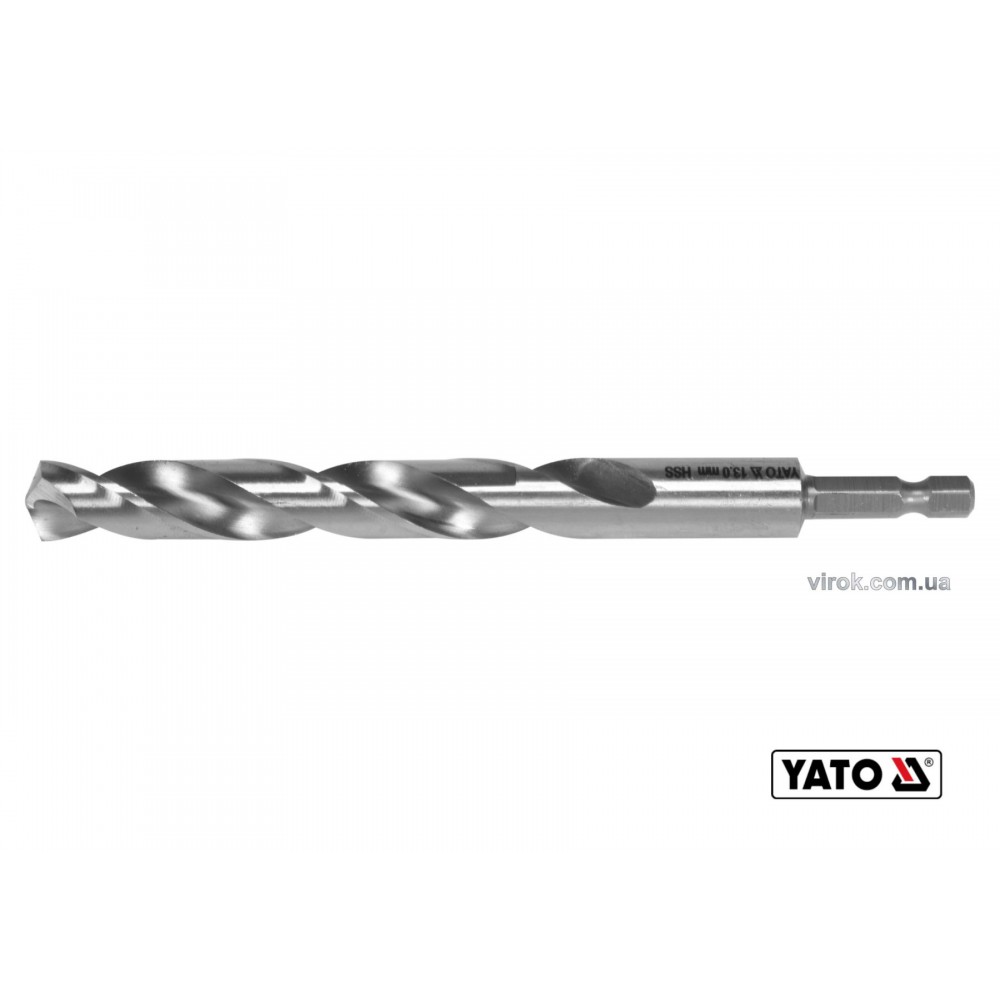 Свердло по металу YATO 13 x 151/101 мм HEX-1/4" HSS 6542 для нержавіючої конструктивної легованої сталі - фото 1 Свердло по металу YATO 13 x 151/101 мм HEX-1/4" HSS 6542 для нержавіючої конструктивної легованої сталі - фото 1