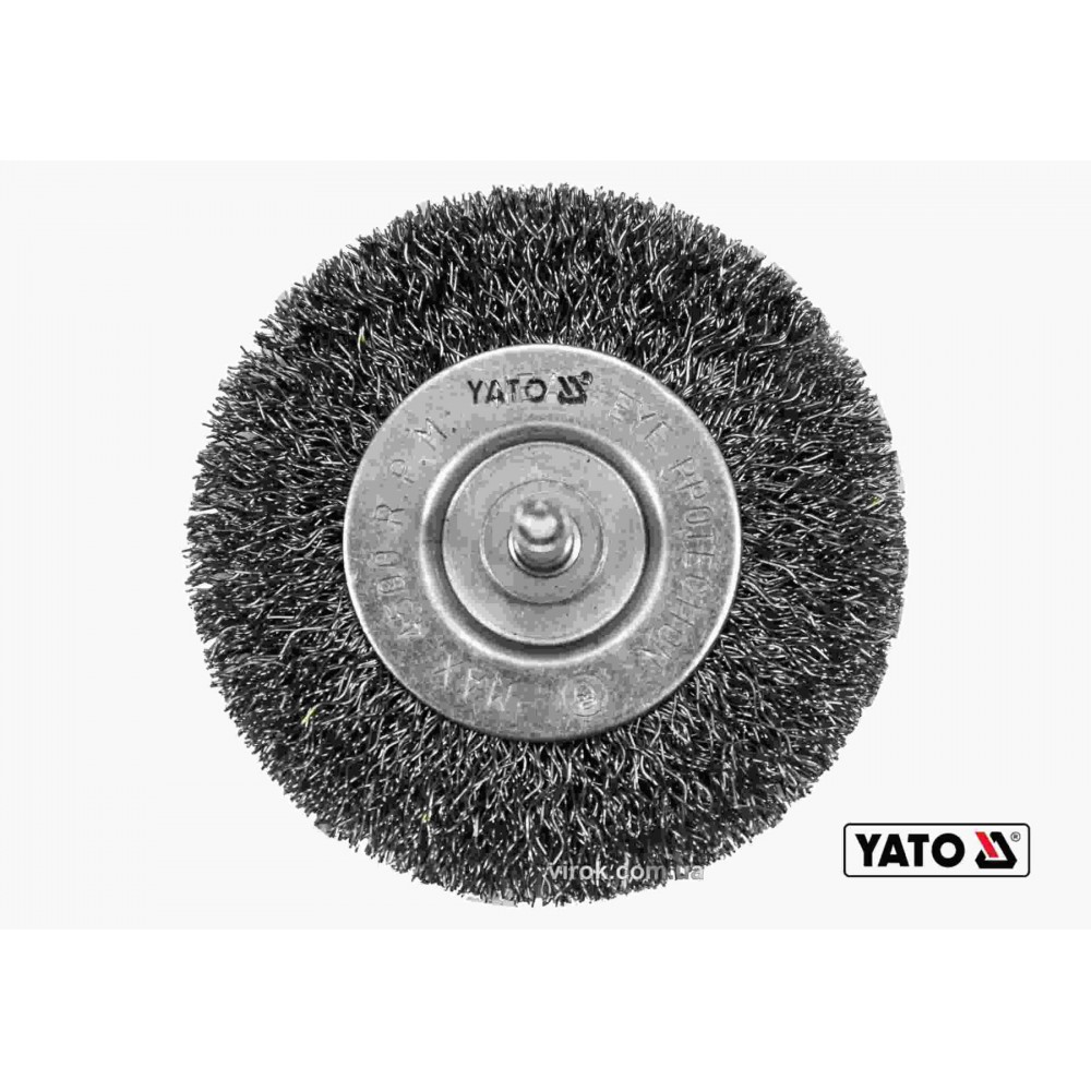 Щітка дискова зачисна з нержавіючої сталі до дрилі YATO Ø75 мм 4500 об/хв зі шпинделем Ø6 мм - фото 1 Щітка дискова зачисна з нержавіючої сталі до дрилі YATO Ø75 мм 4500 об/хв зі шпинделем Ø6 мм - фото 1