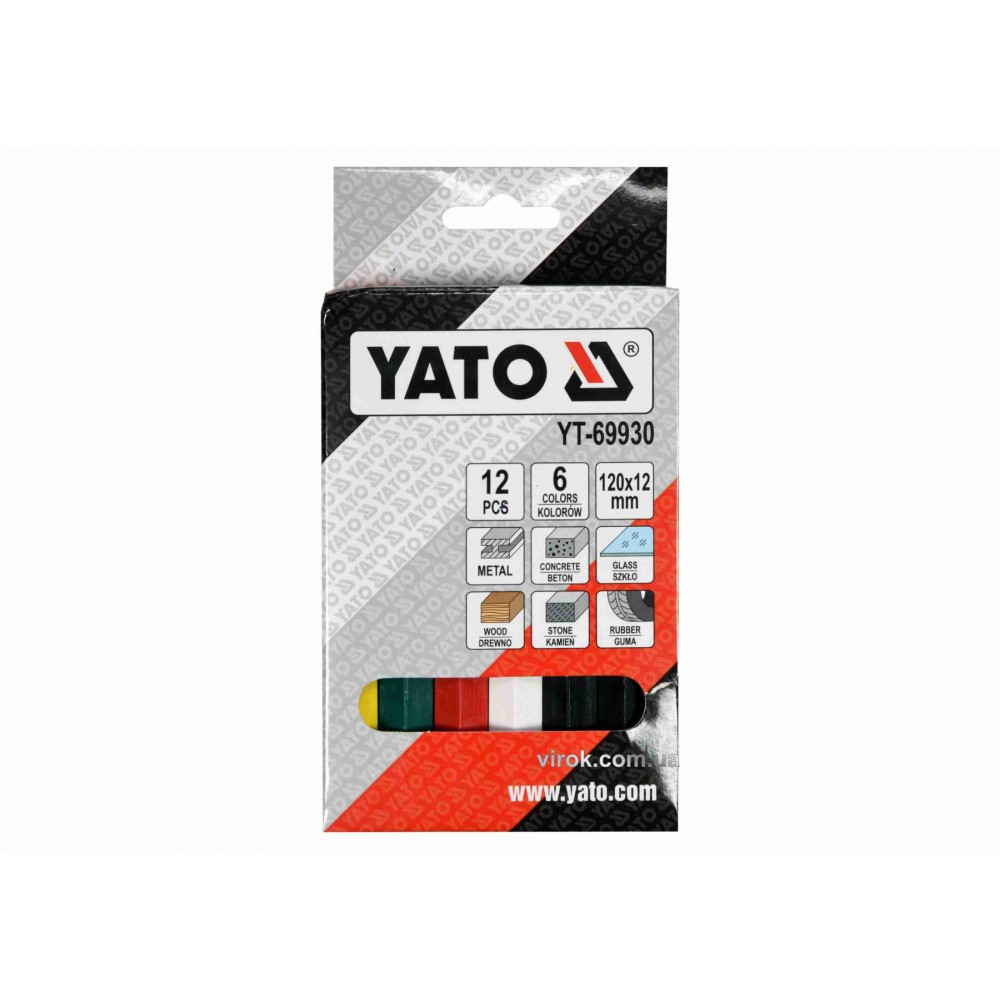 Крейда маркувальна для різних поверхонь YATO 120 x 12 мм 12 шт - фото 1 Крейда маркувальна для різних поверхонь YATO 120 x 12 мм 12 шт - фото 1