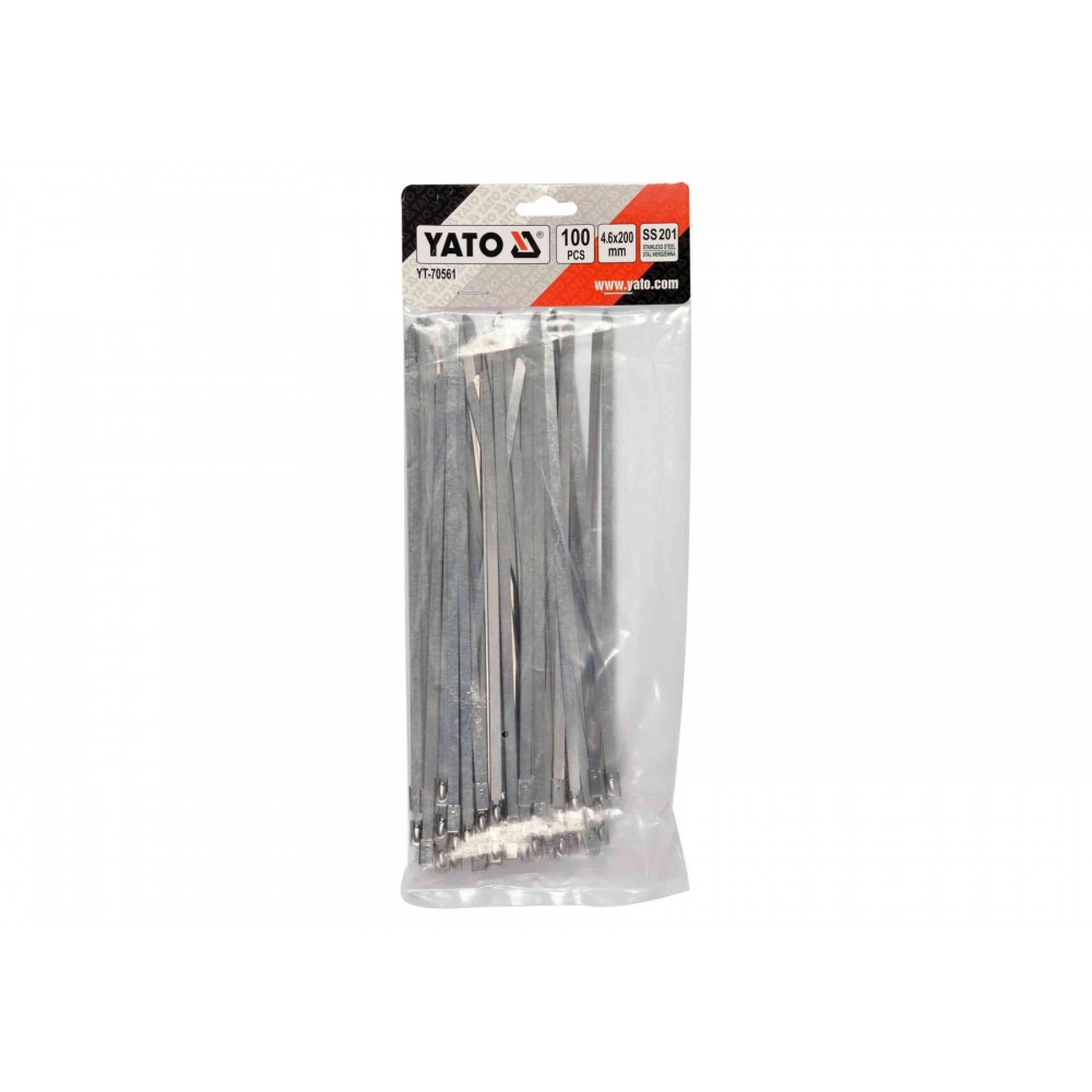 Хомут затискний з нержавіючої сталі YATO 4.6 х 200 мм 100 шт - фото 3 Хомут затискний з нержавіючої сталі YATO 4.6 х 200 мм 100 шт - фото 3