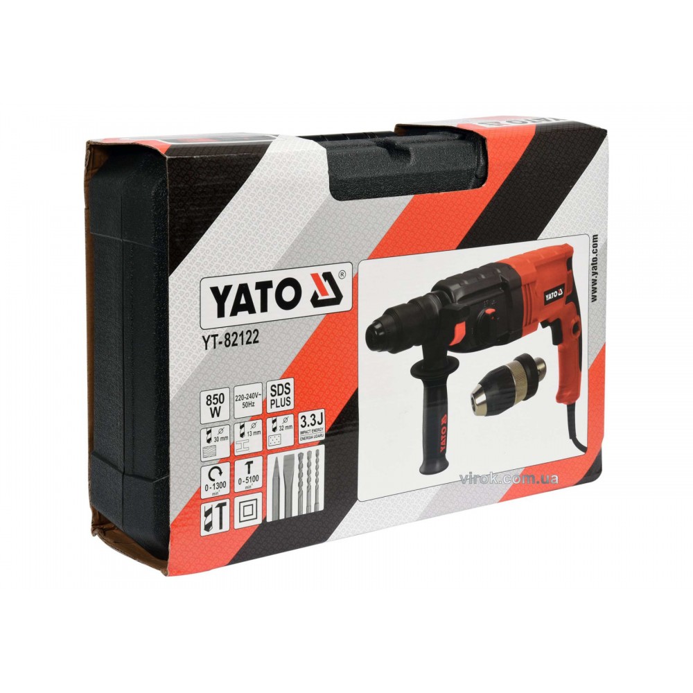 Перфоратор мережевий SDS+ YATO 850 Вт - фото 5 Перфоратор мережевий SDS+ YATO 850 Вт - фото 5