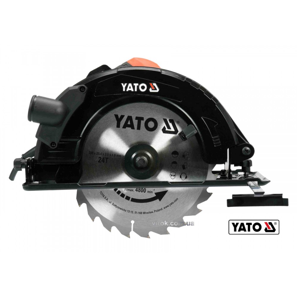 Пила дискова мережева YATO 2800 Вт диск 235 x 25.4 x 3 мм 0-45° 85 мм - фото 1 Пила дискова мережева YATO 2800 Вт диск 235 x 25.4 x 3 мм 0-45° 85 мм - фото 1