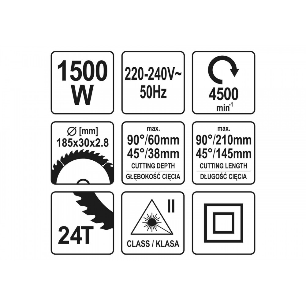 Пила торцьовальна з лазером YATO 1.5 кВт диск 185 x 30 мм - фото 5 Пила торцьовальна з лазером YATO 1.5 кВт диск 185 x 30 мм - фото 5