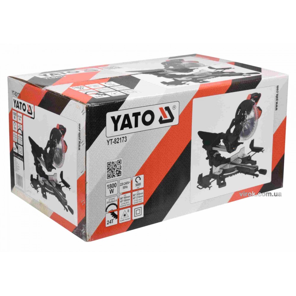 Пила торцьовальна з лазером YATO 1.8 кВт диск 255 x 30 мм - фото 4 Пила торцьовальна з лазером YATO 1.8 кВт диск 255 x 30 мм - фото 4