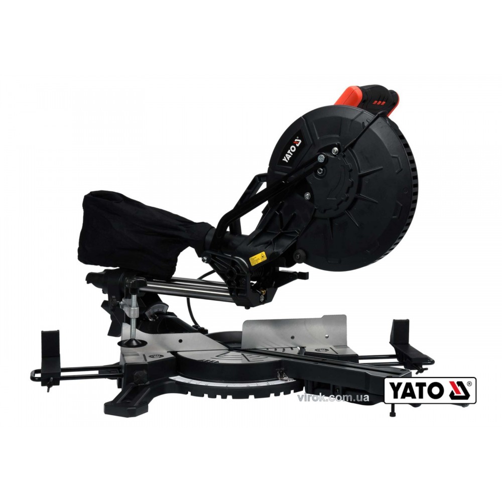 Пила торцьовальна по дереву і металу з лазером і протяжкою YATO 1.8 кВт диск 255 x 25.4 мм - фото 1 Пила торцьовальна по дереву і металу з лазером і протяжкою YATO 1.8 кВт диск 255 x 25.4 мм - фото 1