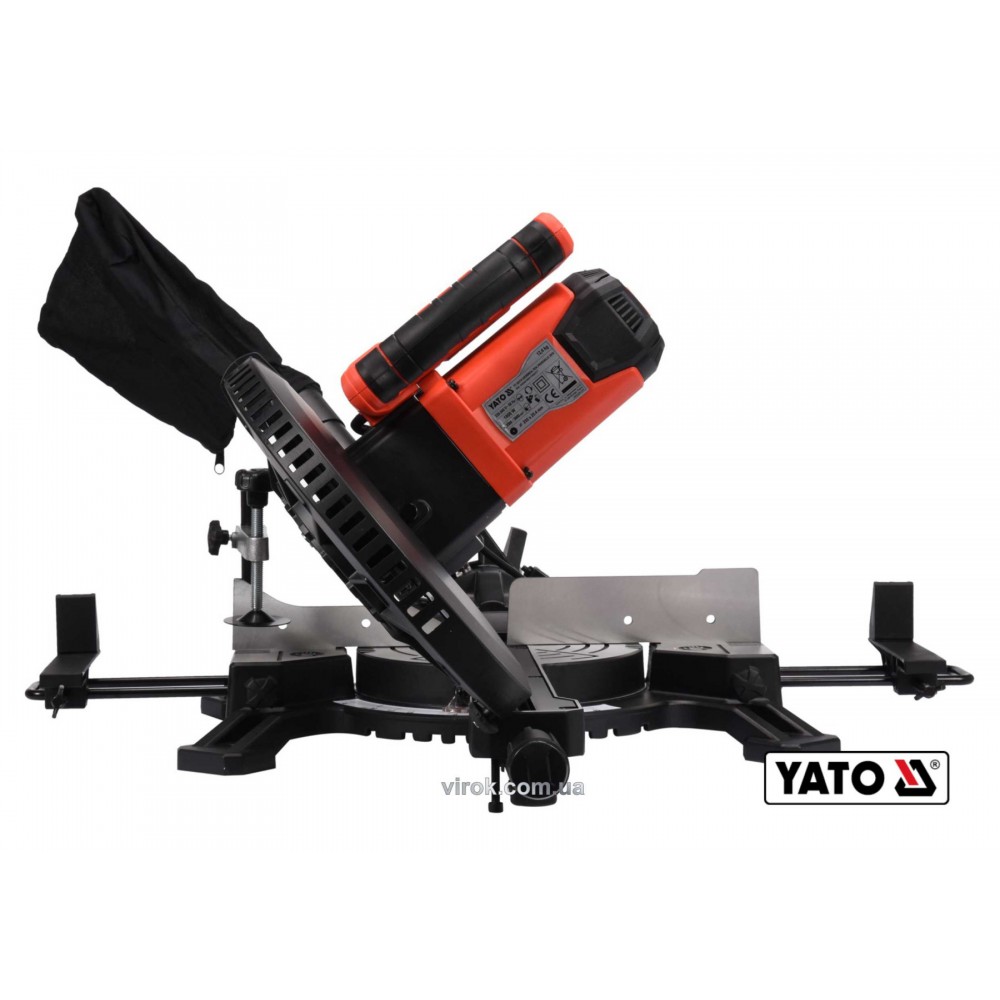 Пила торцьовальна по дереву і металу з лазером і протяжкою YATO 1.8 кВт диск 255 x 25.4 мм - фото 2 Пила торцьовальна по дереву і металу з лазером і протяжкою YATO 1.8 кВт диск 255 x 25.4 мм - фото 2