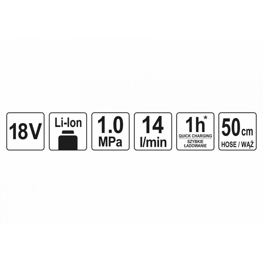 Компресор акумуляторний YATO Li-Ion 18 В 1 МПа 14 л/хв (БЕЗ АКУМУЛЯТОРА) - фото 6 Компресор акумуляторний YATO Li-Ion 18 В 1 МПа 14 л/хв (БЕЗ АКУМУЛЯТОРА) - фото 6
