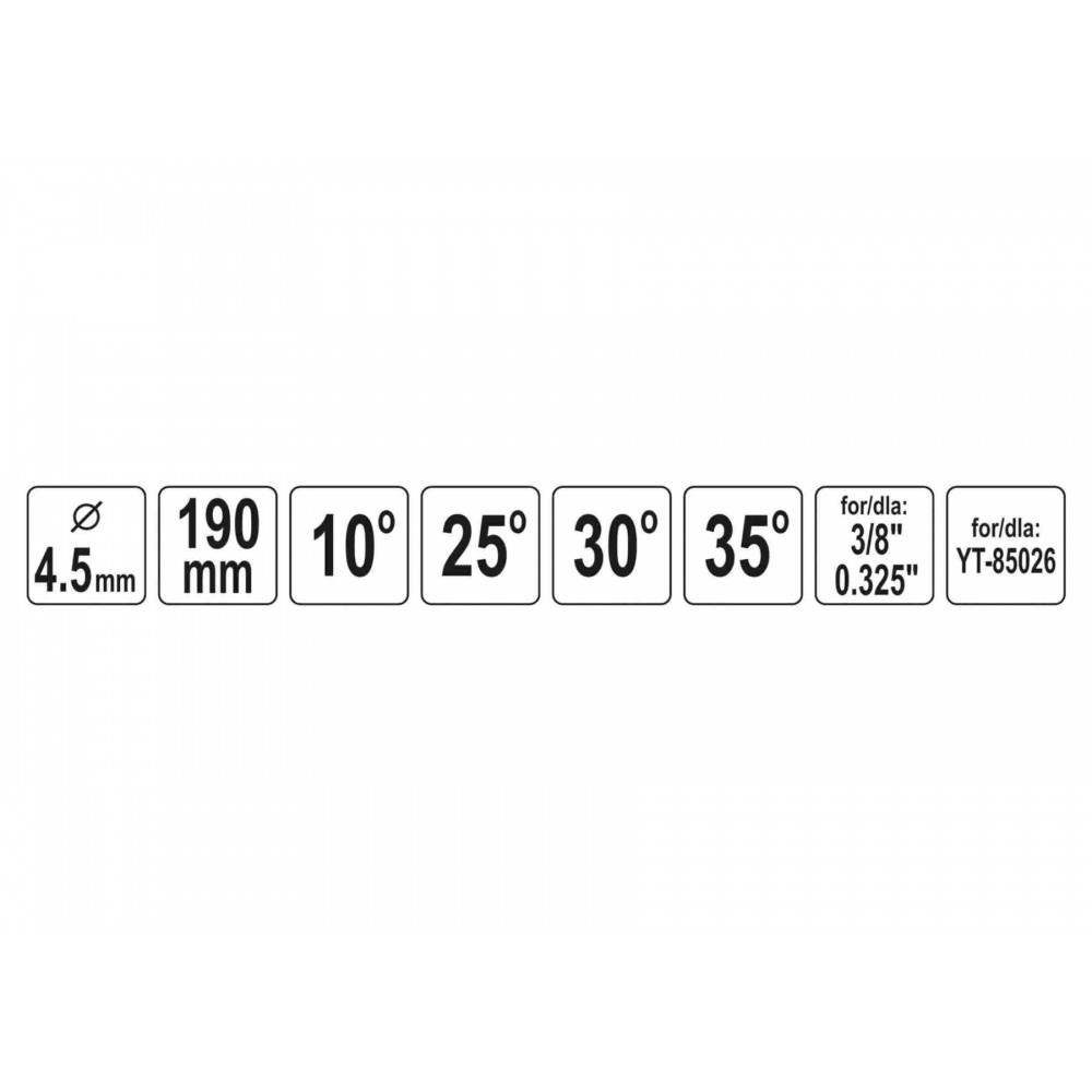 Направляюча до напильника YT-85026 з кліпсовим кріпленням YATO Ø4.5 x 190 х 30 мм під 10°/25°/30°/35° - фото 3 Направляюча до напильника YT-85026 з кліпсовим кріпленням YATO Ø4.5 x 190 х 30 мм під 10°/25°/30°/35° - фото 3