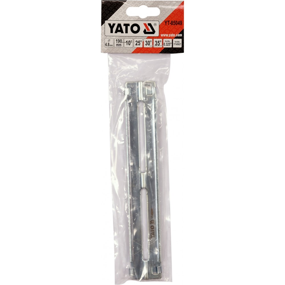 Направляюча до напильника YT-85027 з кліпсовим кріпленням YATO Ø4.8 x 190 х 30 мм під 10°/25°/30°/35° - фото 2 Направляюча до напильника YT-85027 з кліпсовим кріпленням YATO Ø4.8 x 190 х 30 мм під 10°/25°/30°/35° - фото 2