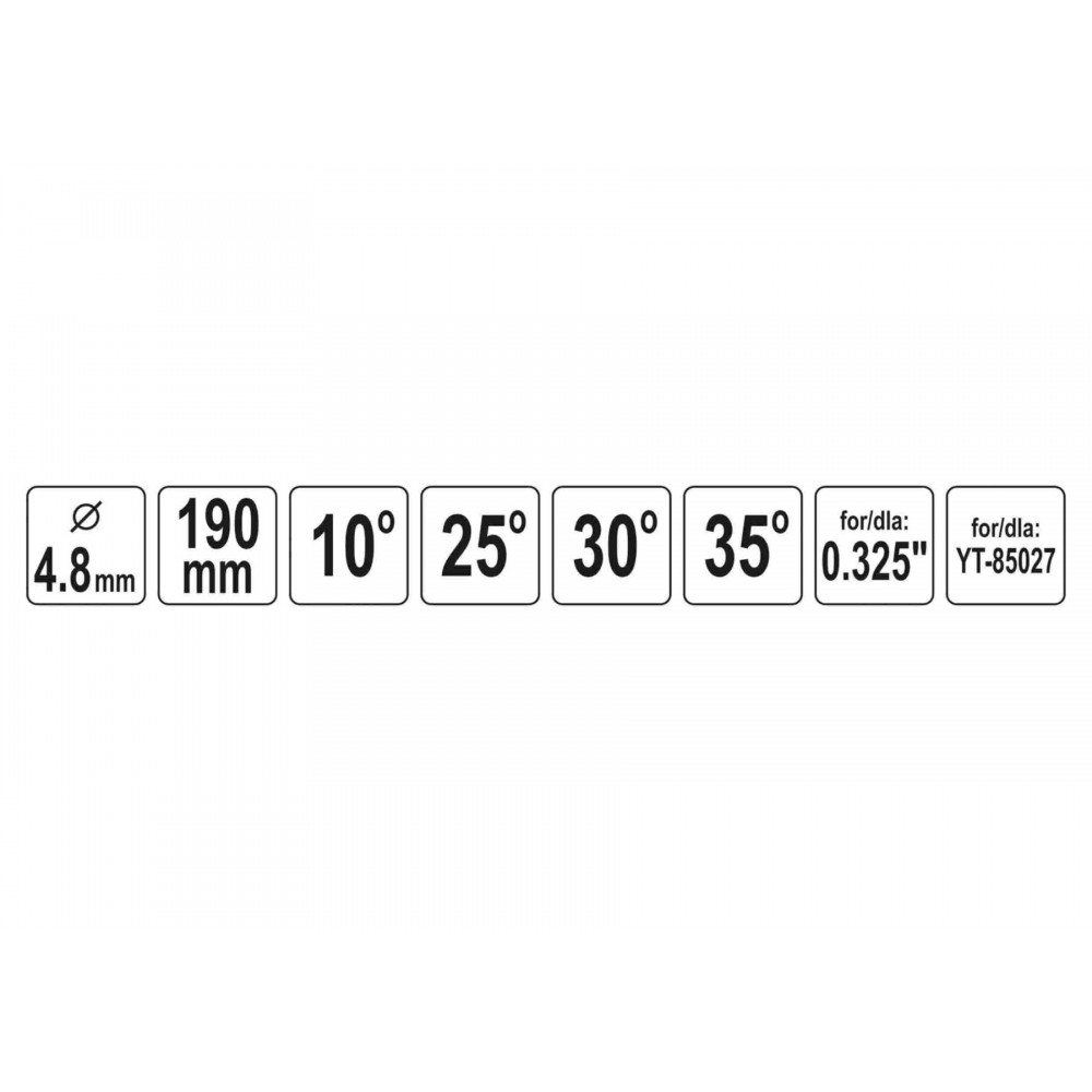 Направляюча до напильника YT-85027 з кліпсовим кріпленням YATO Ø4.8 x 190 х 30 мм під 10°/25°/30°/35° - фото 3 Направляюча до напильника YT-85027 з кліпсовим кріпленням YATO Ø4.8 x 190 х 30 мм під 10°/25°/30°/35° - фото 3