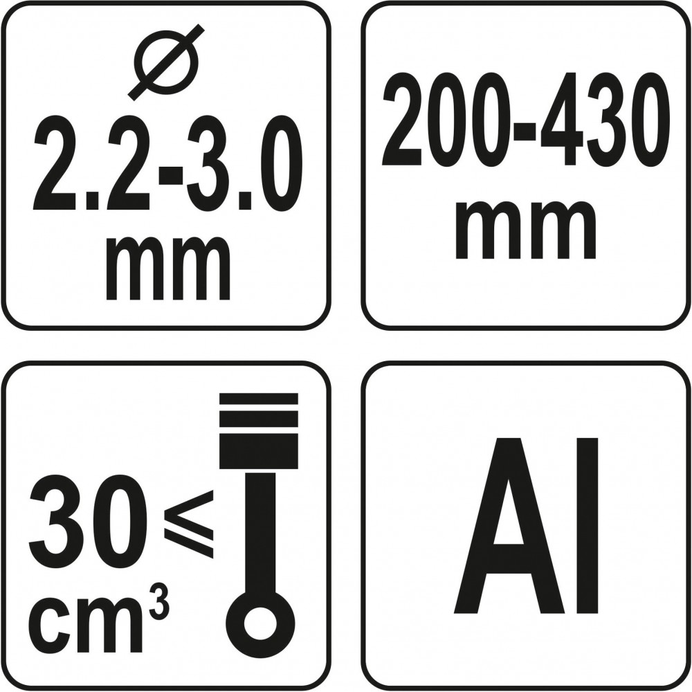 Головка для кріплення жилки до газонокосарок YATO : Ø=2.2-3.0 мм, l=200-430 мм, з алюмінію - фото 3 Головка для кріплення жилки до газонокосарок YATO : Ø=2.2-3.0 мм, l=200-430 мм, з алюмінію - фото 3
