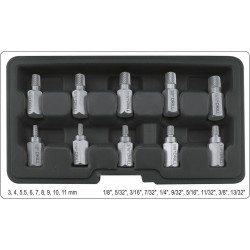 Екстрактори-насадки зломаних гвинтів  YATO, Ø 3-11 мм, 10 шт.