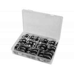 Хомути металево гумові YATO : Ø= 6, 8, 10, 13, 16, 19 мм, 52 шт