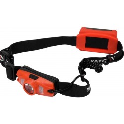 Ліхтар діодний на чоло YATO; живл. від батарейок 3х ААА, 5 режимів світла + червоний позаду Ліхтар діодний на чоло YATO; живл. від батарейок 3х ААА, 5 режимів світла + червоний позаду