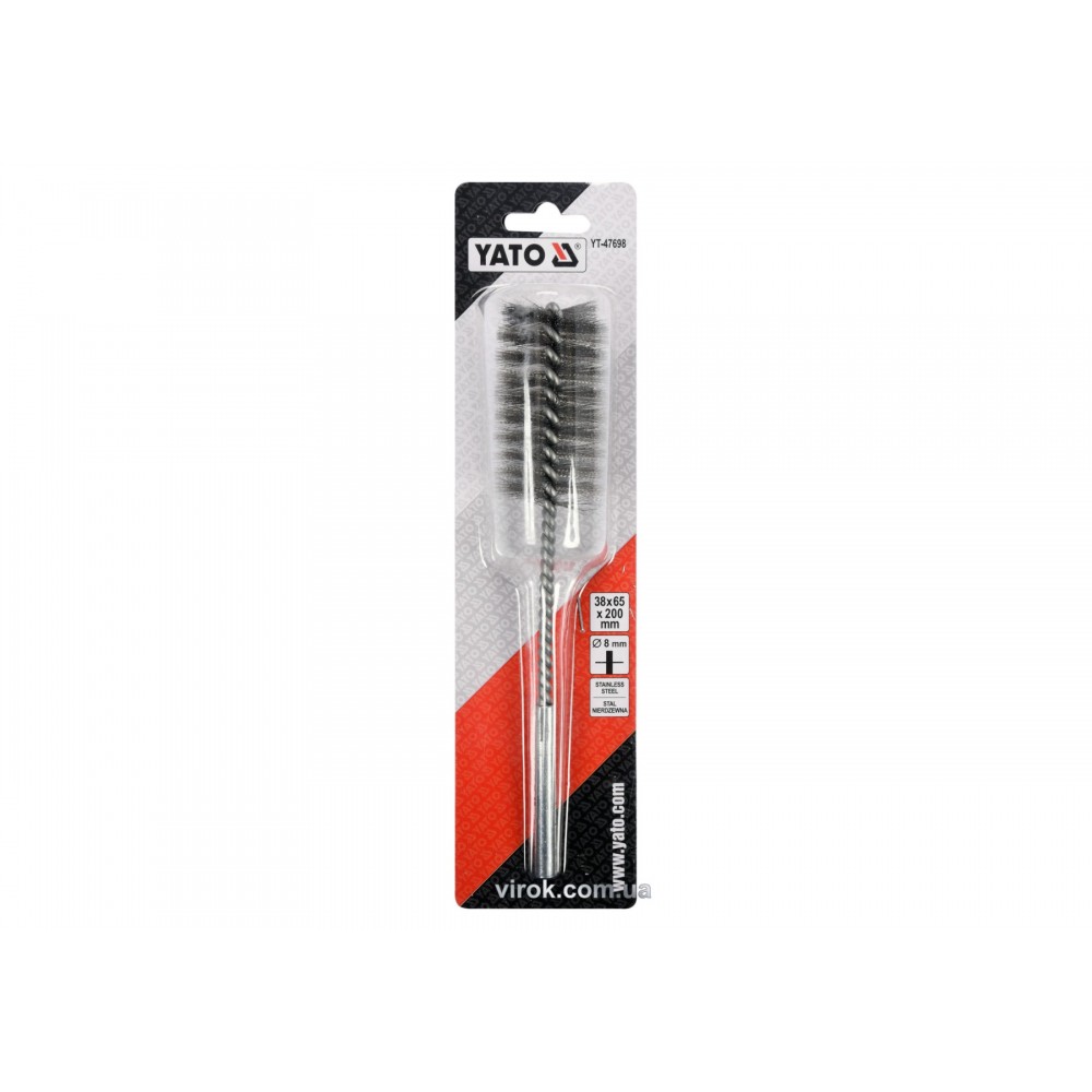 Щітка дротяна циліндрична з нержавіючої сталі YATO 38 х 65 х 200 мм Ø8 мм - фото 2 Щітка дротяна циліндрична з нержавіючої сталі YATO 38 х 65 х 200 мм Ø8 мм - фото 2