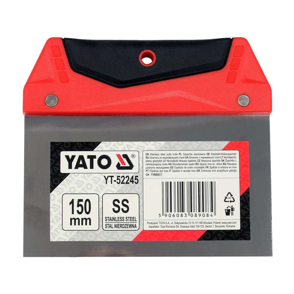 Шпатель для фінішного шпаклювання YATO, 150 мм t= 0.5 мм з нержавіючої сталі - фото 1 Шпатель для фінішного шпаклювання YATO, 150 мм t= 0.5 мм з нержавіючої сталі - фото 1