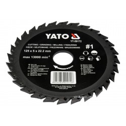 Диск-фреза шліфувально-відрізний по дереву, ПВХ, гіпсу YATO 125 х 22.2 х 5 мм шорсткість №1