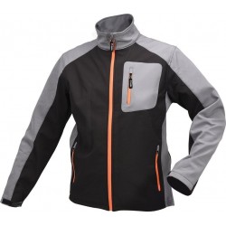 Куртка робоча SOFTSHELL YATO розмір XL, чорно-сіра, 3 кишені, 96% поліестер і 4% спандекс
