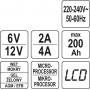 Зарядний прилад мережевий з LCD дисплеєм 230В YATO до акумуляторів 6V-2А 12V-4А, макс. 240 AГод - фото 8