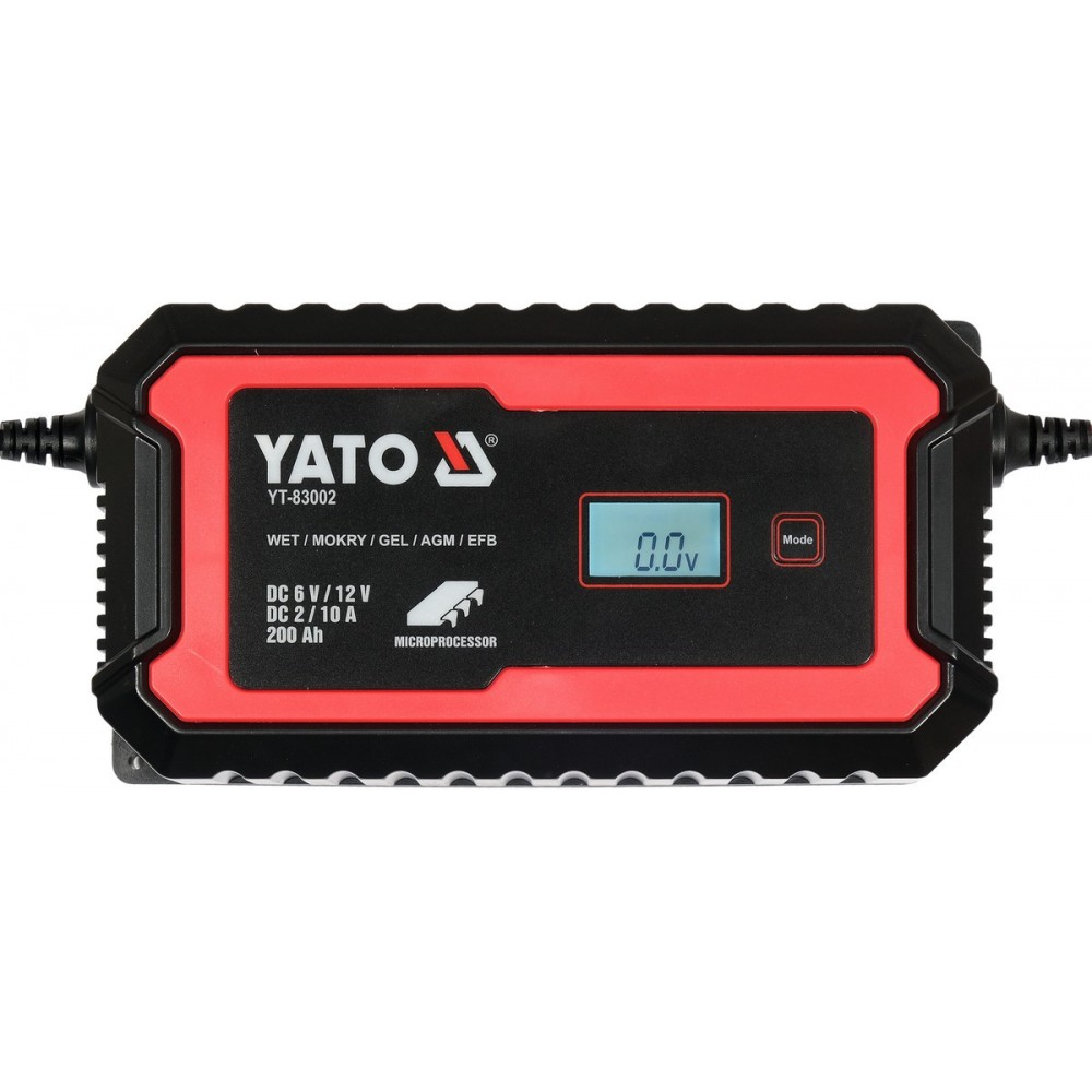 Зарядний прилад мережевий з LCD дисплеєм 230В YATO до акумуляторів 6V-2А 12V-10А, макс. 240AГод - фото 1 Зарядний прилад мережевий з LCD дисплеєм 230В YATO до акумуляторів 6V-2А 12V-10А, макс. 240AГод - фото 1