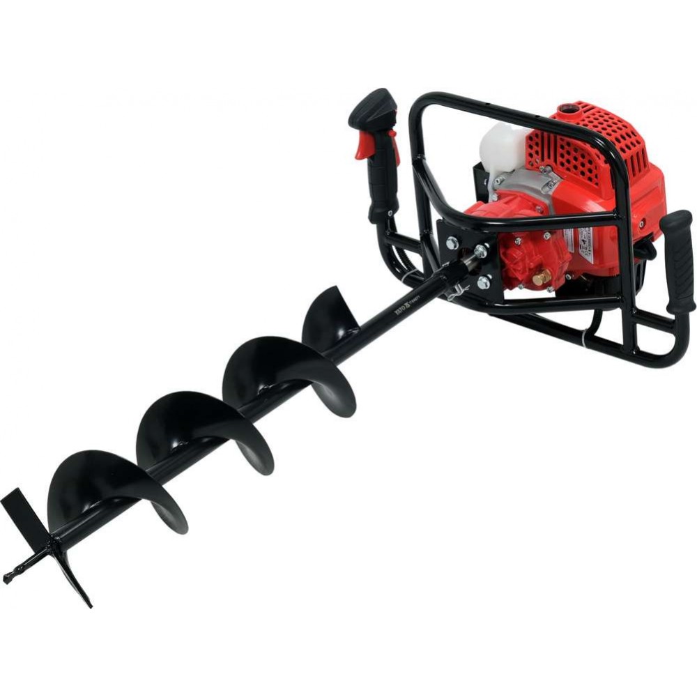 Мотобур бензиновий YATO; 1,4 кВт, зі шнеком Ø≤ 200 мм, 320 об/хв, 3 шнека і подовжува - фото 2 Мотобур бензиновий YATO; 1,4 кВт, зі шнеком Ø≤ 200 мм, 320 об/хв, 3 шнека і подовжува - фото 2