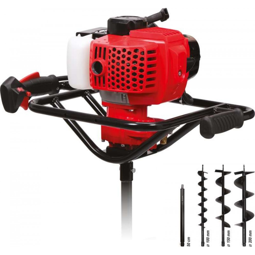 Мотобур бензиновий YATO; 1,4 кВт, зі шнеком Ø≤ 200 мм, 320 об/хв, 3 шнека і подовжува - фото 4 Мотобур бензиновий YATO; 1,4 кВт, зі шнеком Ø≤ 200 мм, 320 об/хв, 3 шнека і подовжува - фото 4